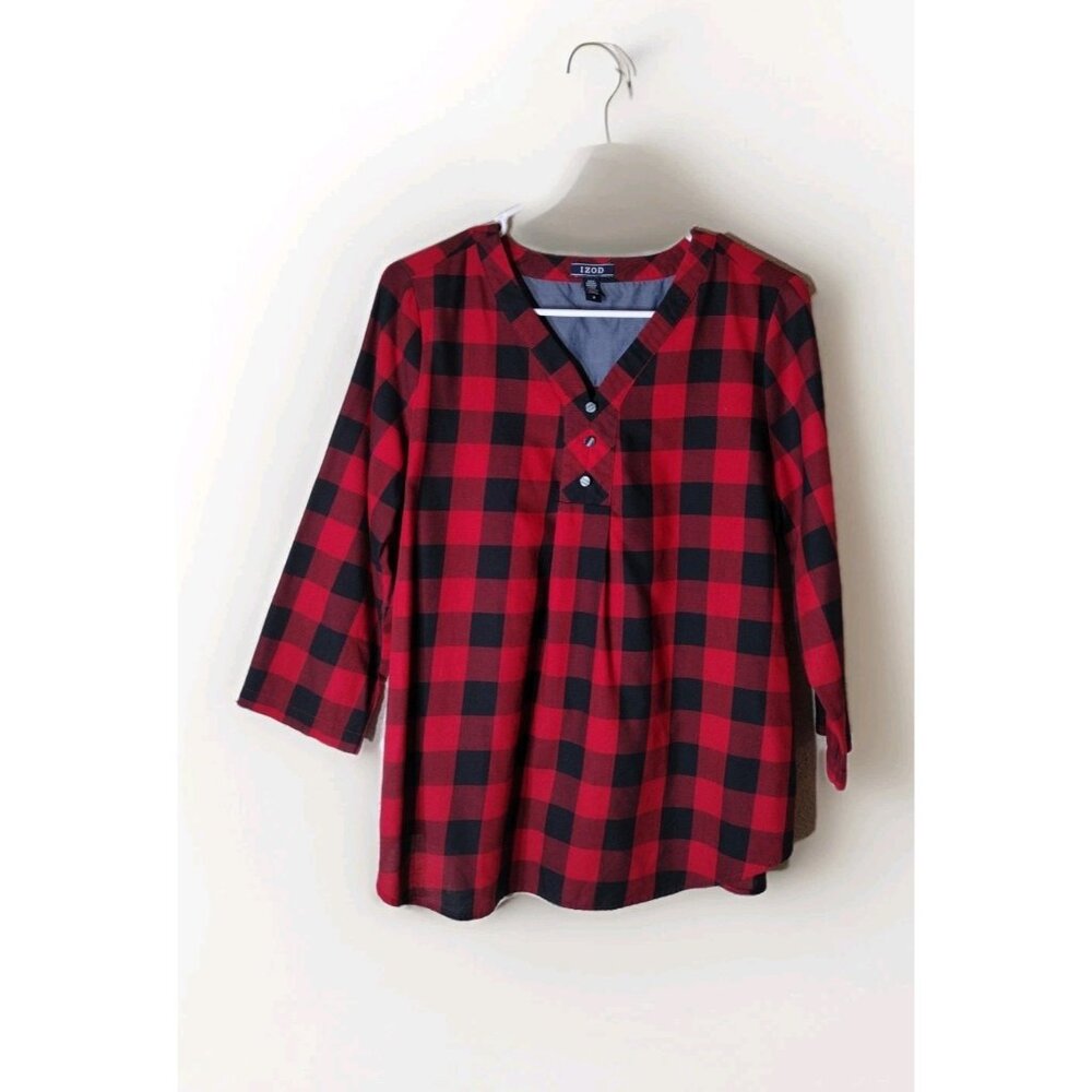 Izod Top Medium Plaid Fall Festive